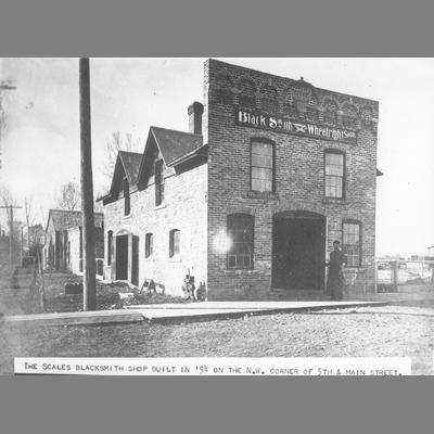 Scales Blacksmith Shop Built in 1894 on NW Corner of 5th and Main Street, Twin Bridges, Montana