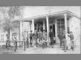 Twin Bridges Men Stand Outside on Front Porch circa 1890