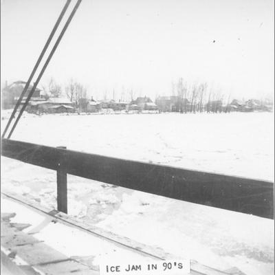 Distant View of Town and Ice Jam Taken From Metal Bridge 1890