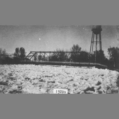 Twin Bridges Bridge in the Wintertime circa 1920