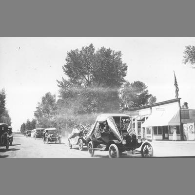 Procession of Decorated Automobiles in Twin Bridges Parade circa 1910