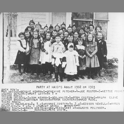 Group of Children Pose at the Party at Haid's 1902