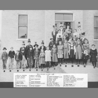 1904 Class of Twin Bridges School Identified by Numbers