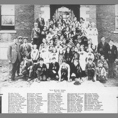 Group of Students Pose with Their Teachers in Twin Bridges, Montana, 1913