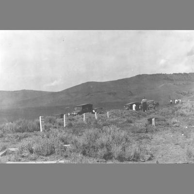 Tourists Near the Road Agent's Graves Located in Virginia City, Montana, circa 1920