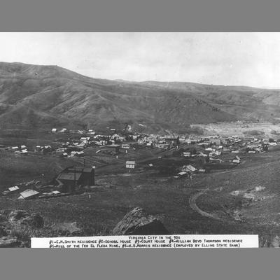 Elevated View Taken from the Northeast of Virginia City, Montana, 1890