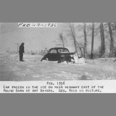 Automobile Frozen in Ice, February 1936