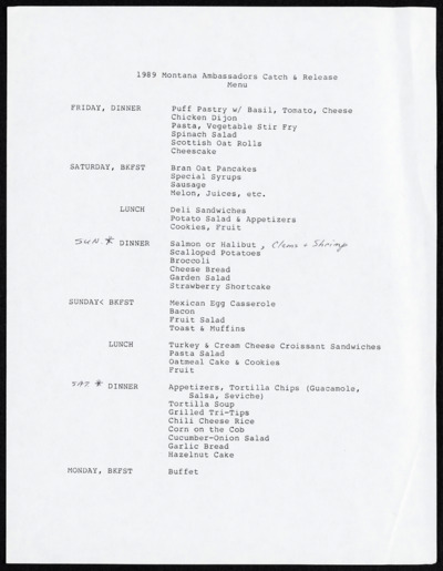 Montana Ambassadors, 1989