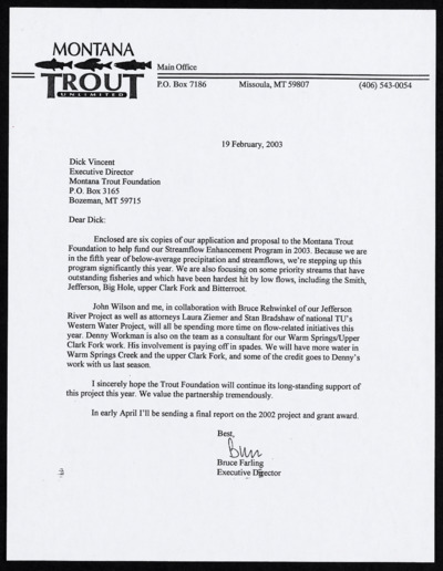 Montana Trout Foundation - Grant applications