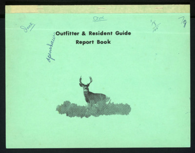 Outfitter's report book, 1979 October 5-23; 1980 June 18-July 7
