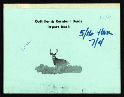Outfitter's report book, 1980 October 7-20; 1981 May 16-July 4