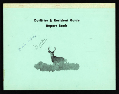 Outfitter's report book, 1981 August 25-September 21