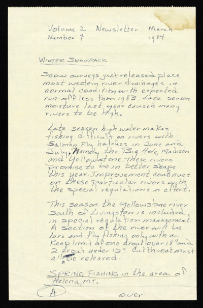 Western Rivers Club, newsletters