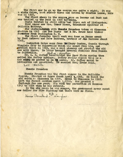 Reminiscence by Earl Benham about the First Car to go up the Canyon