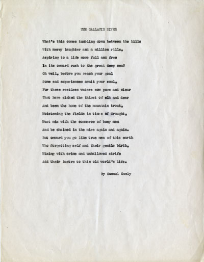 The Gallatin River a Poem by Samuel Comly