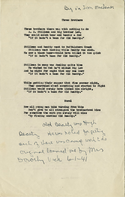 \"Three Brothers\" Poem by Mr. Tom Michener
