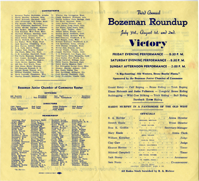 Third Annual Bozeman Roundup Program of Events