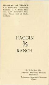 Haggin Y/P Ranch Rates Pamphlet
