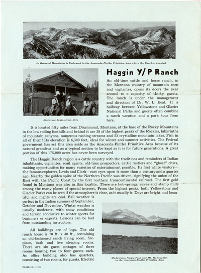 Haggin Y/P Ranch Flyer by Northern Pacific Railway