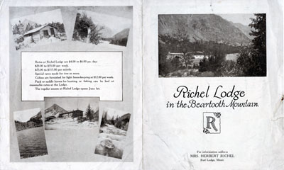 Richel Lodge in the Beartooth Mountains, Montana Brochure