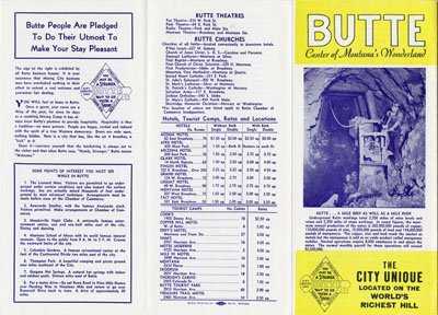Butte Center of Montana's Wonderland Brochure