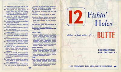 12 Fishin' Holes within a few miles of... Butte Brochure