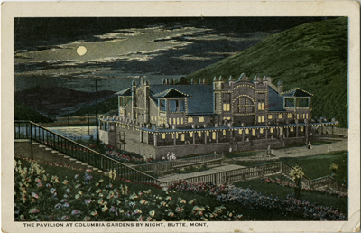 The Pavilion at Columbia Gardens by Night, Butte, MT Postcard