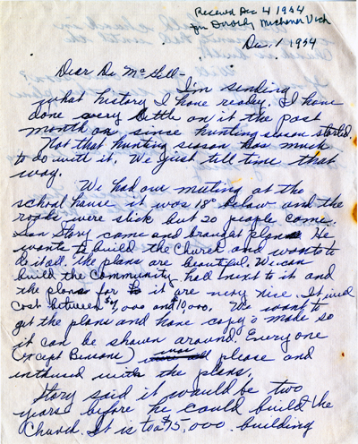 Letter to Dr. McGill from Dorothy Michener Vick December 1, 1954
