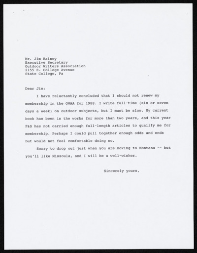 Outdoor Writers Association