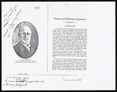 Datus DeWitt Proper-"Pioneer and Missionary Experiences"