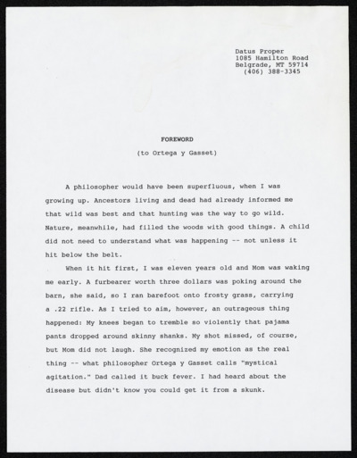 Ortega Foreword