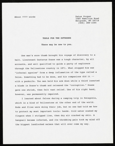 Tools for the Outdoors