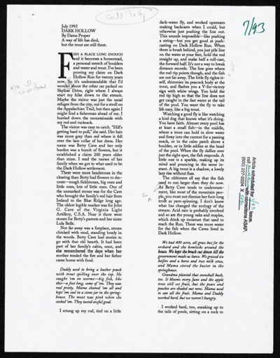 <i>Running Waters</i> - Part 1