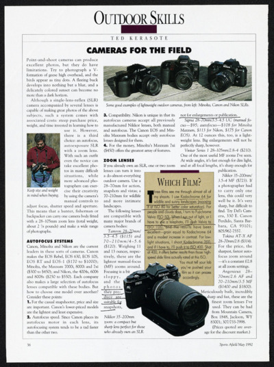 Outdoor and Miscellaneous: Optics, Photography