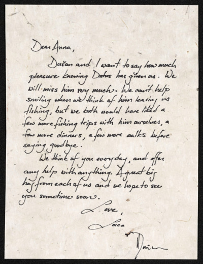 Letters of Condolence