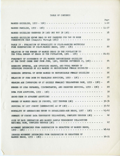 Grizzly 5th Annual Report Tabulated Data