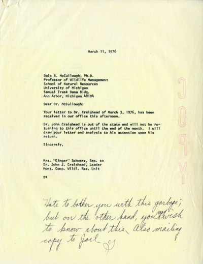 Statement Grizzly Bear Management