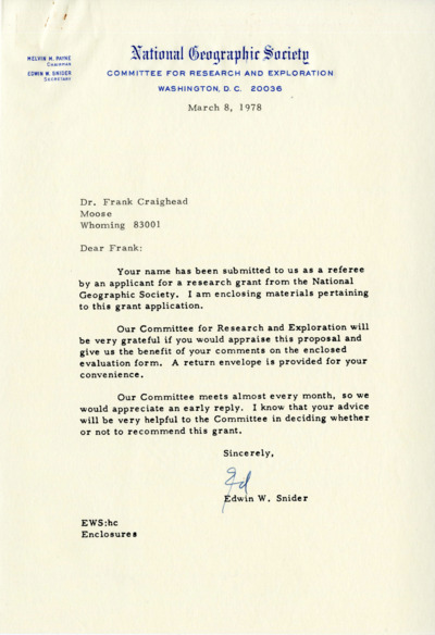 Grizzly Bear Clark's Report National Geographic Society Evaluation of Proposal