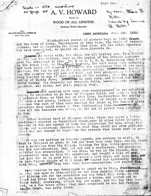 A. V. Howard narrative