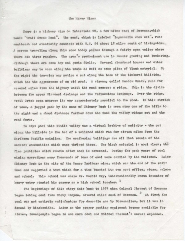 Maxey Mines annotated research paper