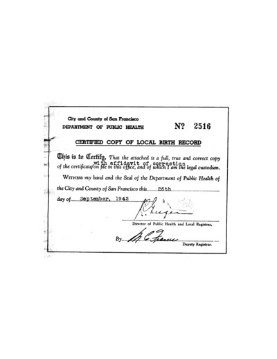Birth Certificate and Name Change for Gustav Hormay August