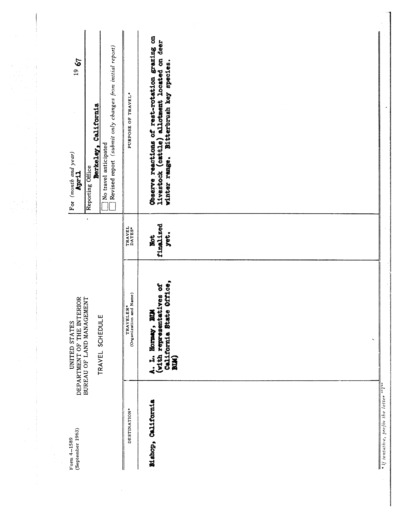 1967 - Travel Itinerary