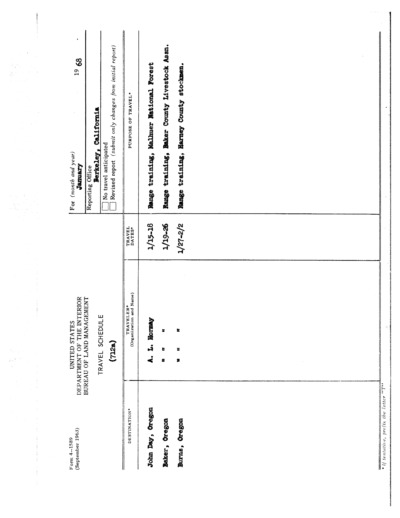 1968 - Travel Itinerary