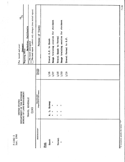 1971 - Travel Itinerary