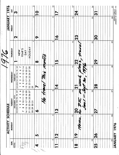 1976 - Calendar
