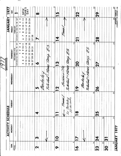 1977 - Calendar