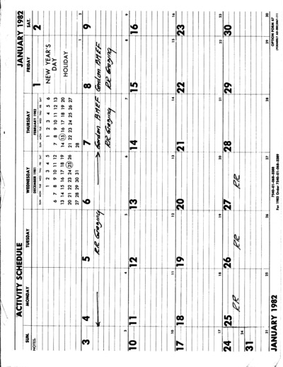 1982 - Calendar