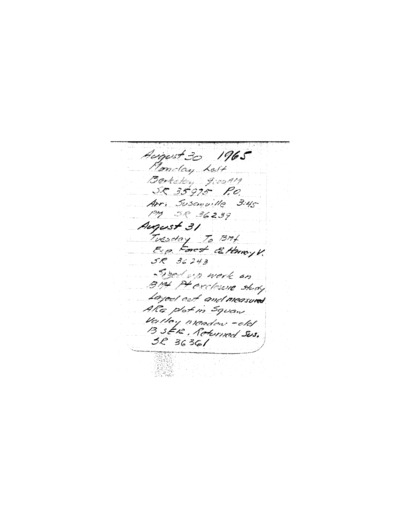 A.L. Hormay - Diary August 1965 to October 1965