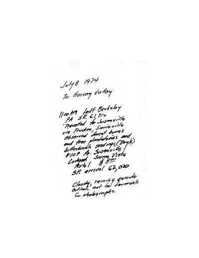 A.L. Hormay - Diary July 1974 to August 1974