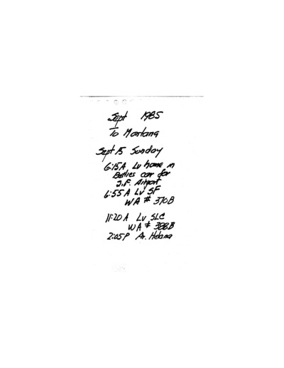 A.L. Hormay - Diary September 1985